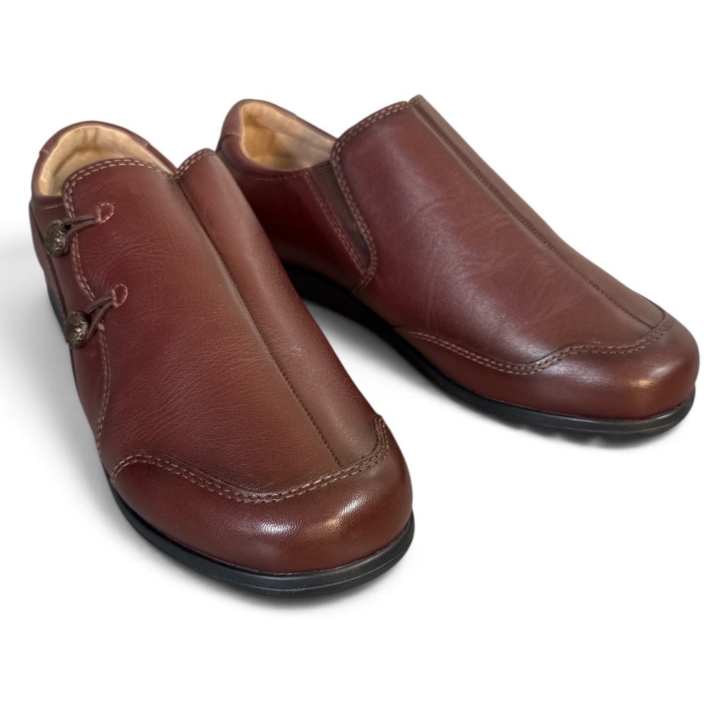 Taos Blend Brandy Brown Leather Slip On Loafers Shoes Womens 9W BLE-14156